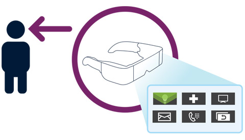 Le dispositif portatif affiche l&rsquo;interface de navigation