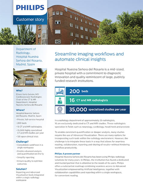 Titelseite des Erfahrungsberichts zur radiologischen Bildbefundung sowie zur Automatisierung der Handhabung klinischer Informationen am Hospital Nuestra Se&ntilde;ora del Rosario