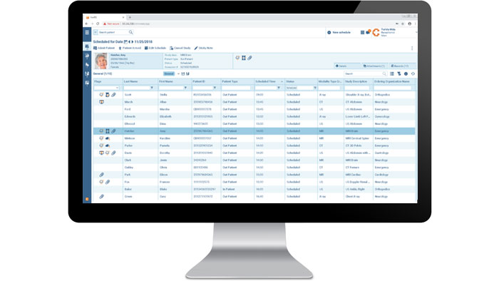 Benutzeroberfl&auml;che mit Workflow-Informationen auf einem Monitor